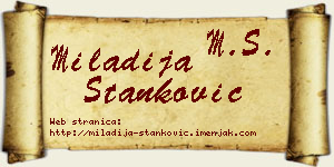 Miladija Stanković vizit kartica